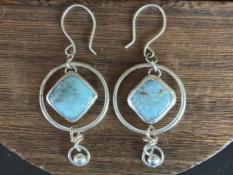Sterling Earrings with Larimar